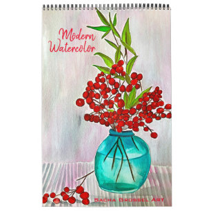 Zeitgenössische Wasserfarben-Kunst-Kalender von Sa Kalender