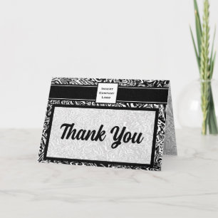 Zeitgenössische Wave in Black Logo Vielen Dank Dankeskarte