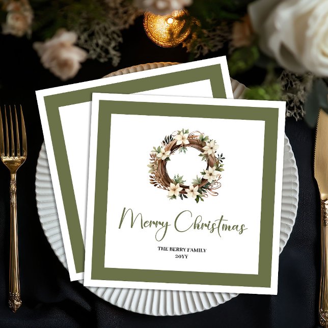 Zeitgenössische Weihnachts-Tischdecken mit individ Serviette (Contemporary Christmas Tree Custom Family Napkins)