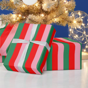 Zeitgenössische Weihnachtsstreifen Geschenkpapier