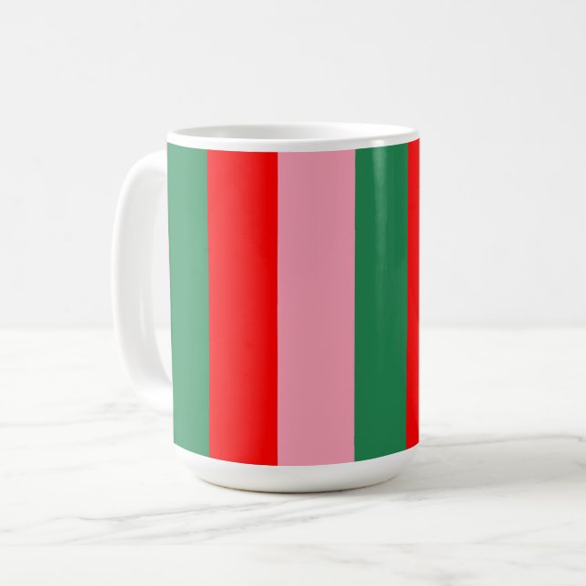 Zeitgenössische Weihnachtsstreifen  Kaffeetasse (Vorderseite Links)
