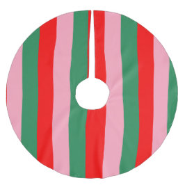 Zeitgenössische Weihnachtsstreifen Polyester Weihnachtsbaumdecke
