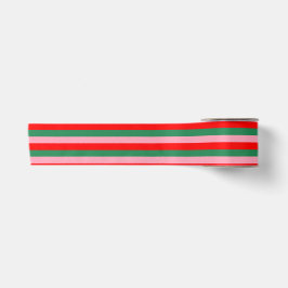 Zeitgenössische Weihnachtsstreifen Satinband