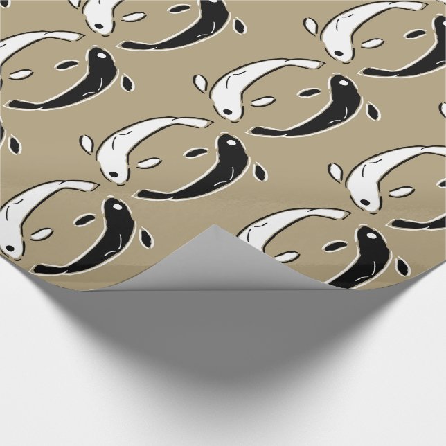Zeitgenössische Yin- und Yang-Fische Geschenkpapier (Ecke)