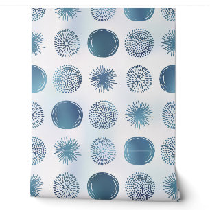 Zeitgenössische Zirkel des Marine Blue Freeform Tapete