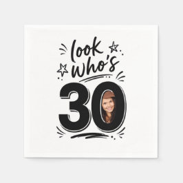 Zeitgenössischer 30. Geburtstagsfeier-Fotorahmen Serviette