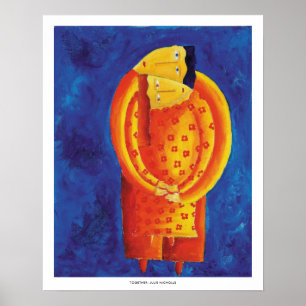 Zeitgenössischer Acrylgemälde-Kunstprint 'Zusammen Poster