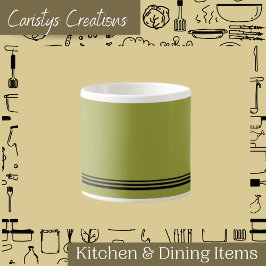 Zeitgenössischer Avacado mit Stripes Espresso Tass Espressotasse