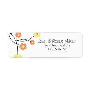 Zeitgenössischer BlumenRücksendeadressen-Aufkleber