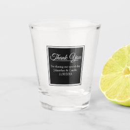 Zeitgenössischer Dank Gastgeschenk Hochzeit Schnapsglas