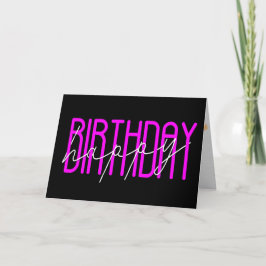 zeitgenössischer Geburtstag in Schwarz Karte