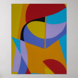 Zeitgenössischer Kunstdruck Orange Contemporary De Poster