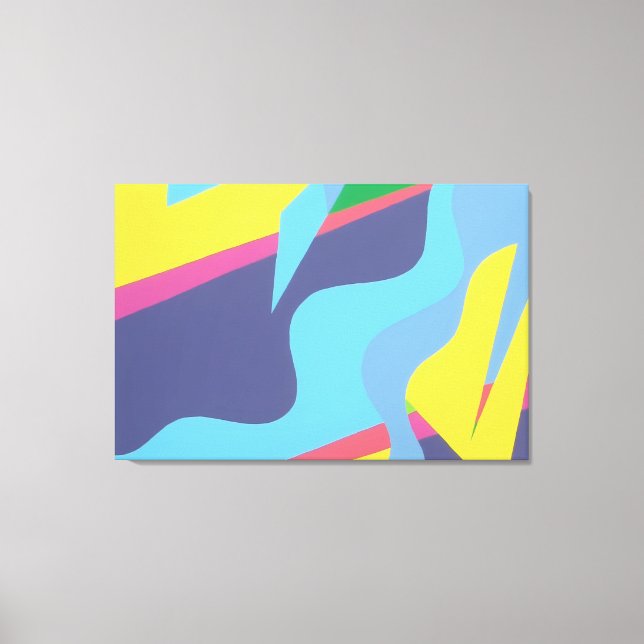 Zeitgenössischer lebendiger abstrakter Kunstdruck Leinwanddruck (Vorderseite)