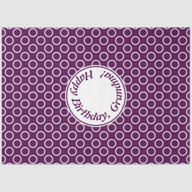 Zeitgenössischer Lila Polka Dot Seidenpapier (Vorderseite)
