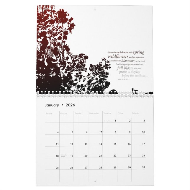 Zeitgenössischer Schrifts-Kunst-Kalender Kalender (Jan 2026)