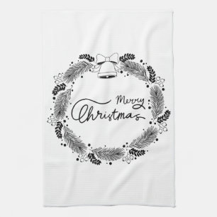 Zeitgenössischer Schwarz-Weiß-Urlaub unterhaltsam Geschirrtuch