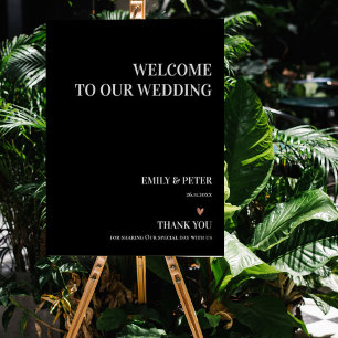 Zeitgenössischer Schwarz-weißer Empfang zu unserer Poster