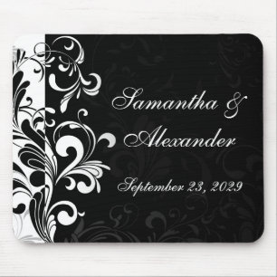 Zeitgenössischer Schwarzweiss-Strudel Mousepad