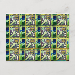 Zeitgenössischer Spaß-Mosaik-Kunst-Druck – Ein Spi Postkarte