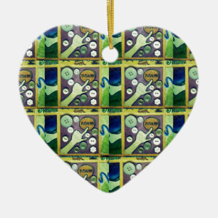 Zeitgenössischer Spaß-Mosaik-Kunstprint – Ein Spie Keramik Ornament