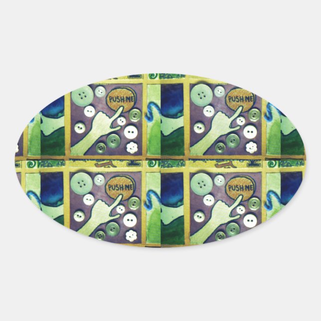 Zeitgenössischer Spaß Mosaikkunst Print - Eine spi Ovaler Aufkleber (Vorderseite)