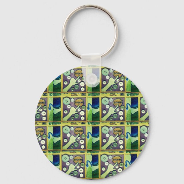 Zeitgenössischer Spaß Mosaikkunst Print - Eine spi Schlüsselanhänger (Vorderseite)
