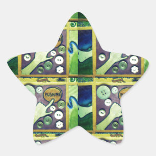 Zeitgenössischer Spaß Mosaikkunst Print - Eine spi Stern-Aufkleber