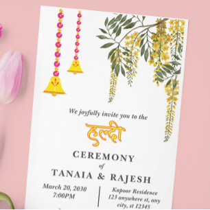 Zeitgenössischer Stil Indische Hochzeits-Haldi-Ze Einladung