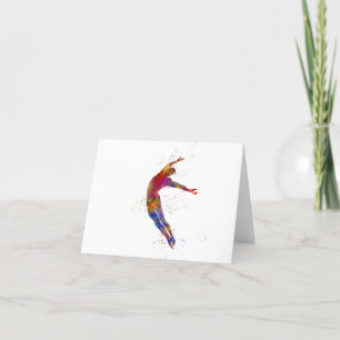 Zeitgenössischer Tanz in Aquarellfarben Dankeskarte