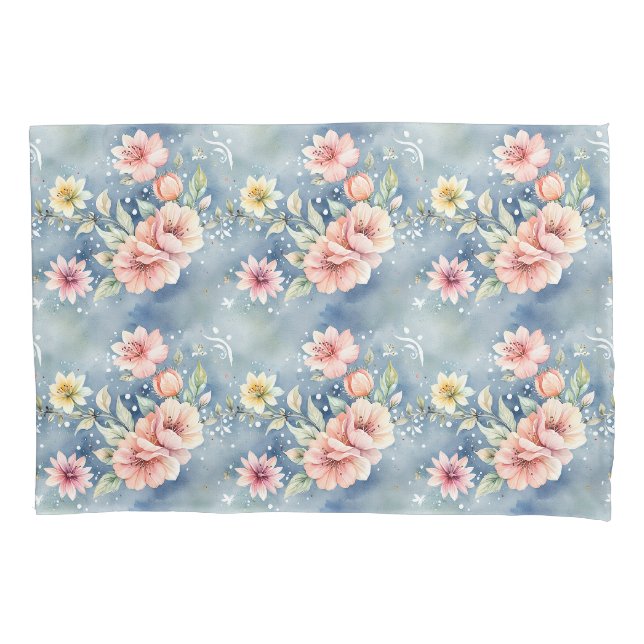 Zeitgenössischer Traum Rosa & Blau Kissenbezug (Vorderseite)