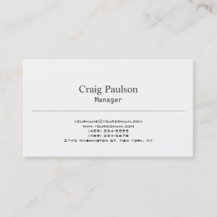 Zeitgenössischer Trend-schlichte Schwarz-weiße Visitenkarte