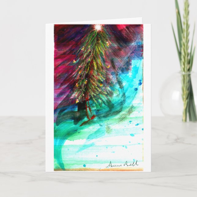 Zeitgenössischer Weihnachtsbaum im Freien Karte (Vorderseite)