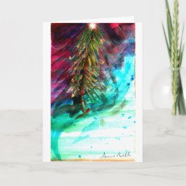 Zeitgenössischer Weihnachtsbaum im Freien Karte