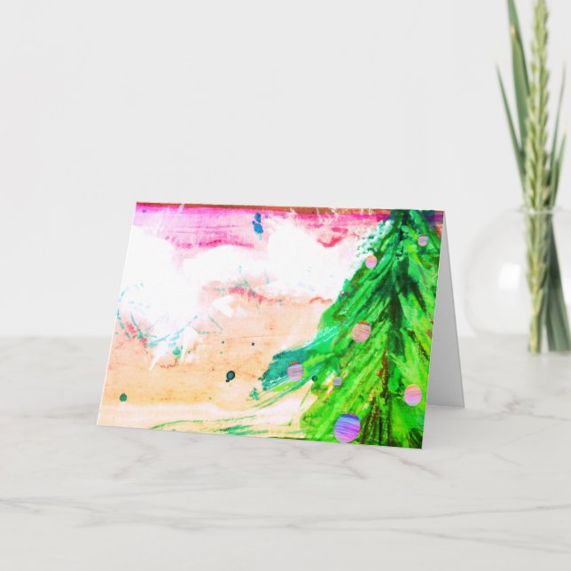 Zeitgenössischer Weihnachtsbaum Karte (Vorderseite)