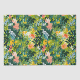 Zeitgenössisches Abstraktes Blumenmuster Seidenpapier