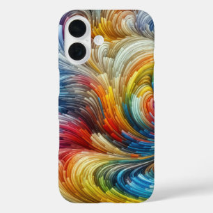 Zeitgenössisches Abstraktes Funkspektrum iPhone 16 Hülle