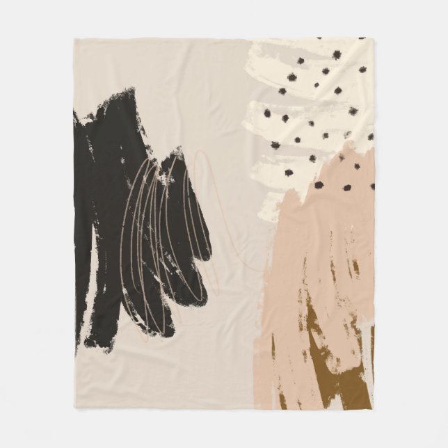 Zeitgenössisches abstraktes Kunstwerk, dekoratives Fleecedecke (Vorderseite)