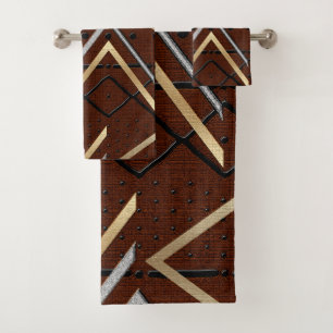 Zeitgenössisches afrozentrisches Motif Badhandtuch Set