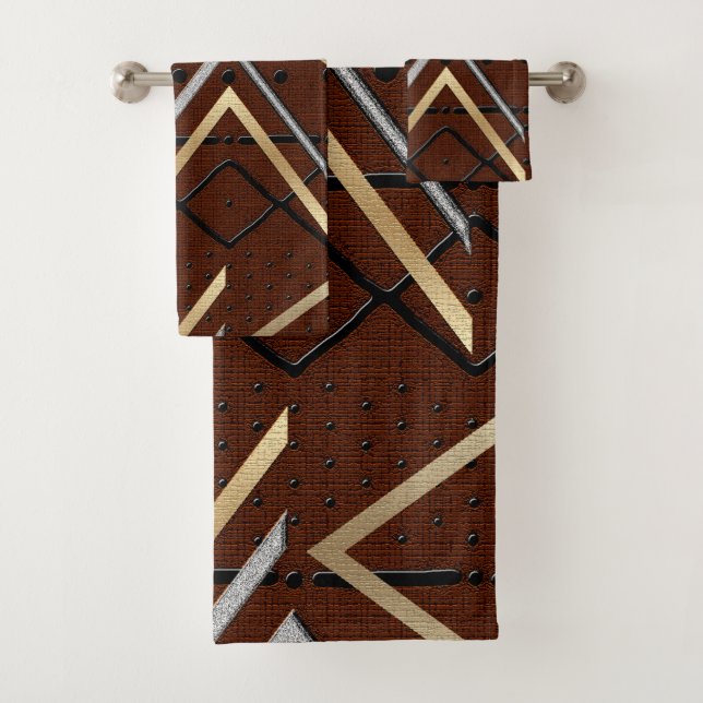 Zeitgenössisches afrozentrisches Motif Badhandtuch Set (Insitu)