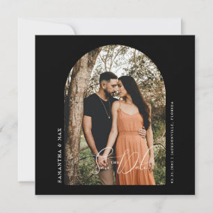 Zeitgenössisches Arch-Foto Save the Date schwarz