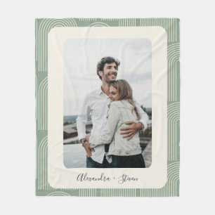 Zeitgenössisches Arch Line Art Sage Personalisiert Fleecedecke