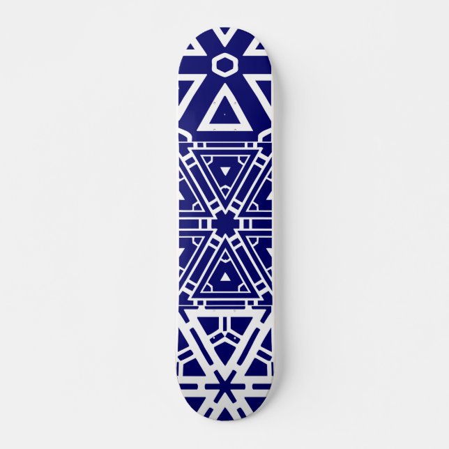 Zeitgenössisches blaues Muster Skateboard (Vorne)