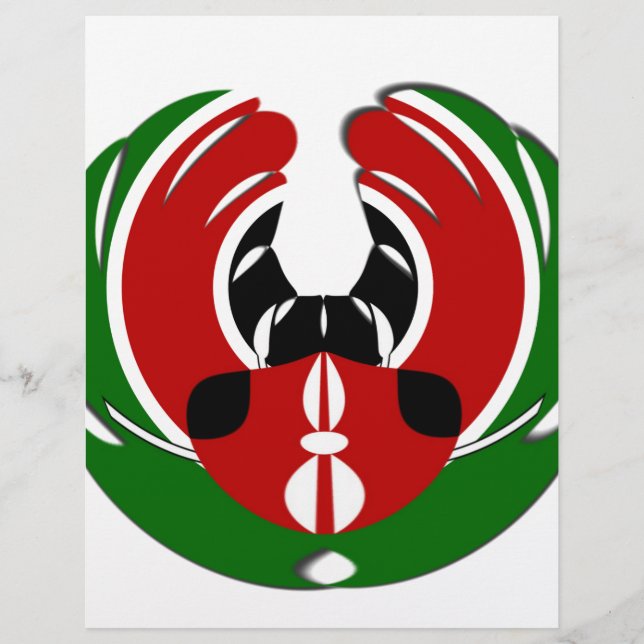 Zeitgenössisches Design Edgy Kenyan Flag Muster Ar (Vorderseite)