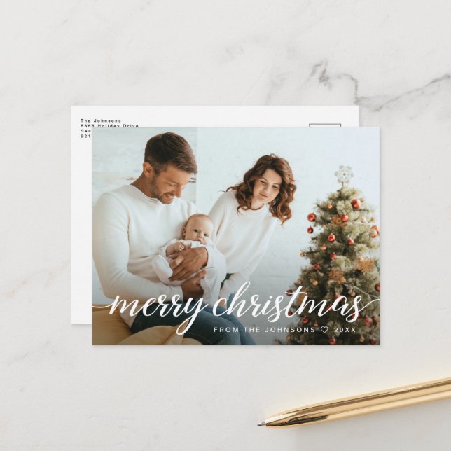 Zeitgenössisches Foto frohe Weihnachten (Vorderseite/Rückseite Beispiel)