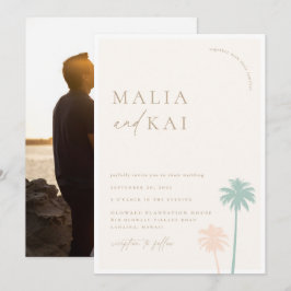 Zeitgenössisches Foto für Hochzeiten an der Küste Einladung