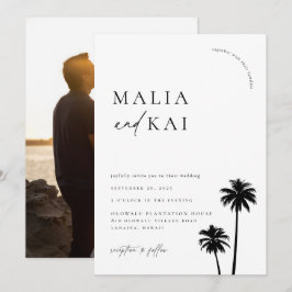 Zeitgenössisches Foto für Hochzeiten an der Küste Einladung