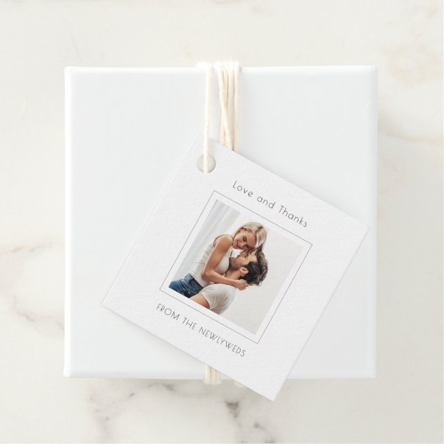 Zeitgenössisches Foto Hochzeit Vielen Dank Geschenkanhänger (Beispiel)