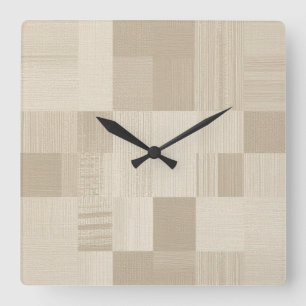 Zeitgenössisches geometrisches Patchwork-Muster mi Quadratische Wanduhr