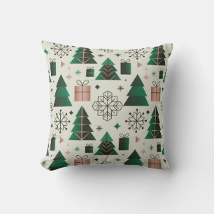 Zeitgenössisches geometrisches Weihnachtsmuster Kissen