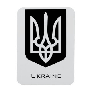 Zeitgenössisches Grafik-Emblem der Ukraine Tryzub Magnet